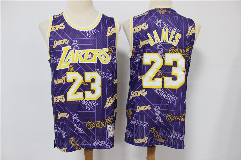 2020 Men Los Angeles Lakers Crershaw #23 James purple Game NBA Jerseys->los angeles lakers->NBA Jersey
